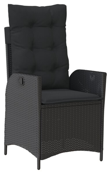 Kert étkező szett párnával 7 pcs Fekete polirattan