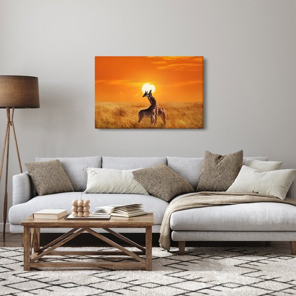 Kép - Zsiráfok a Serengeti Nemzeti Parkban (90x60 cm)