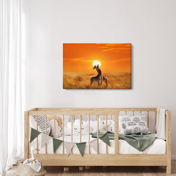 Kép - Zsiráfok a Serengeti Nemzeti Parkban (90x60 cm)