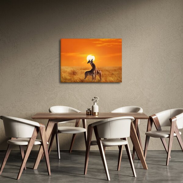 Kép - Zsiráfok a Serengeti Nemzeti Parkban (70x50 cm)