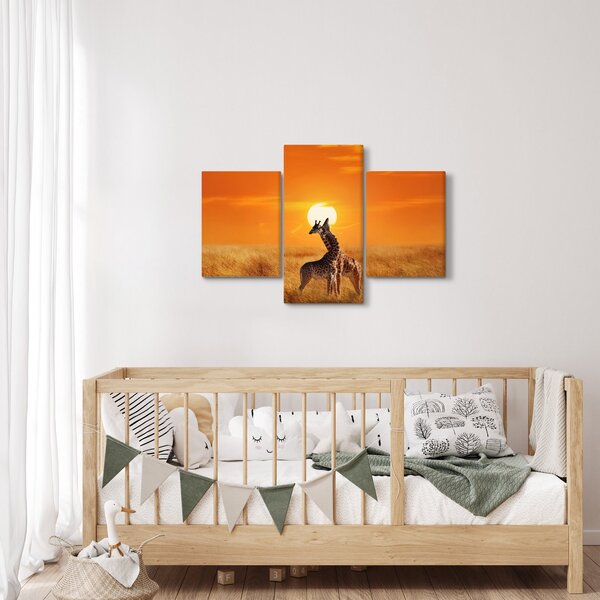 Kép - Zsiráfok a Serengeti Nemzeti Parkban (90x60 cm)