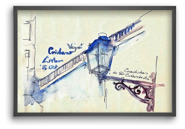 LISBON AQUARELLE NO.17 - falikép keretben | artbridge