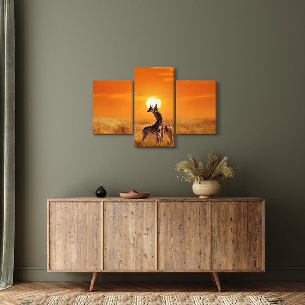 Kép - Zsiráfok a Serengeti Nemzeti Parkban (90x60 cm)