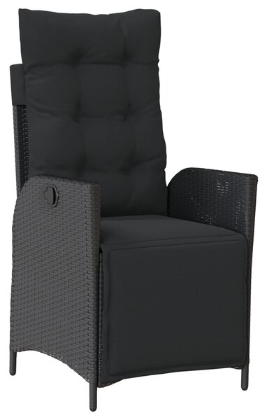 Kert étkező szett párnával 5 pcs Fekete polirattan