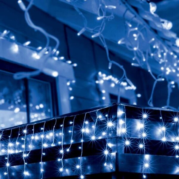 Kültéri/beltéri jégcsap fényfüggöny, kék, 300 LED