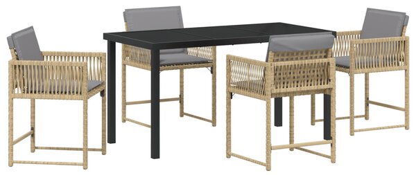 Kert étkező szett 5 pcs Bézs polirattan