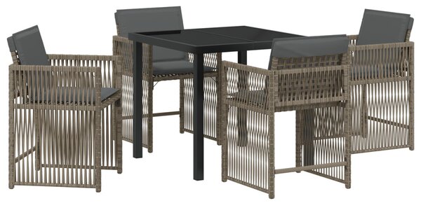 Kert étkező szett 5 pcs Szürke polirattan