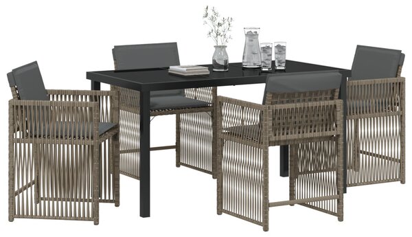Kert étkező szett 5 pcs Szürke polirattan