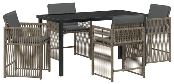 Kert étkező szett 5 pcs Szürke polirattan