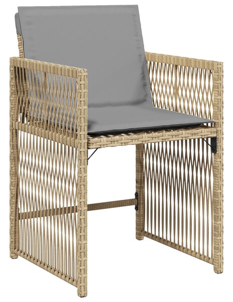 Kert étkező szett 5 pcs Bézs polirattan
