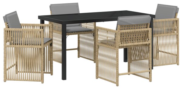 Kert étkező szett 5 pcs Bézs polirattan