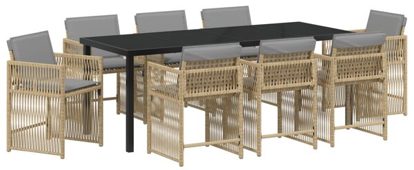 Kert étkező szett 9 pcs Bézs polirattan