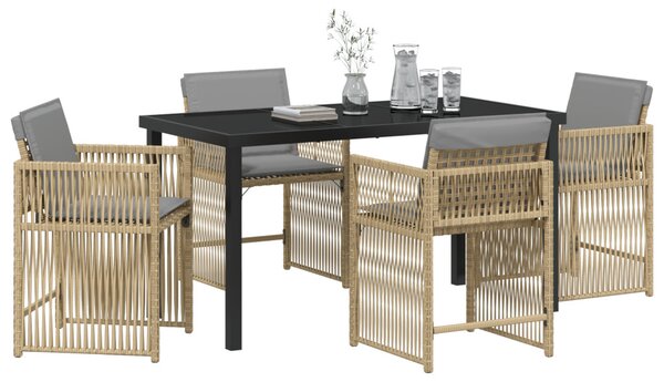 Kert étkező szett 5 pcs Bézs polirattan