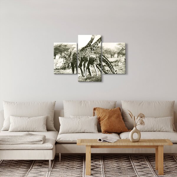 Kép - Zsiráfok, vintage (90x60 cm)