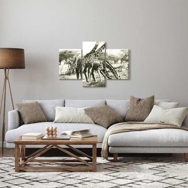 Kép - Zsiráfok, vintage (90x60 cm)