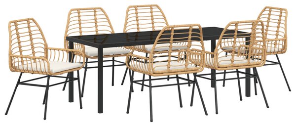 Kert étkező szett 7 pcs Barna polirattan