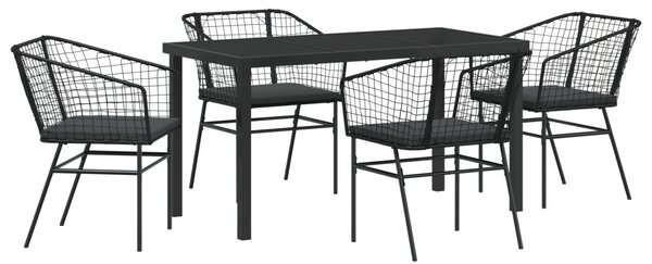 Kert étkező szett 5 pcs Fekete polirattan