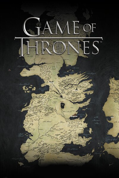 Művészi plakát Game of Thrones - Westeros map, (26.7 x 40 cm)