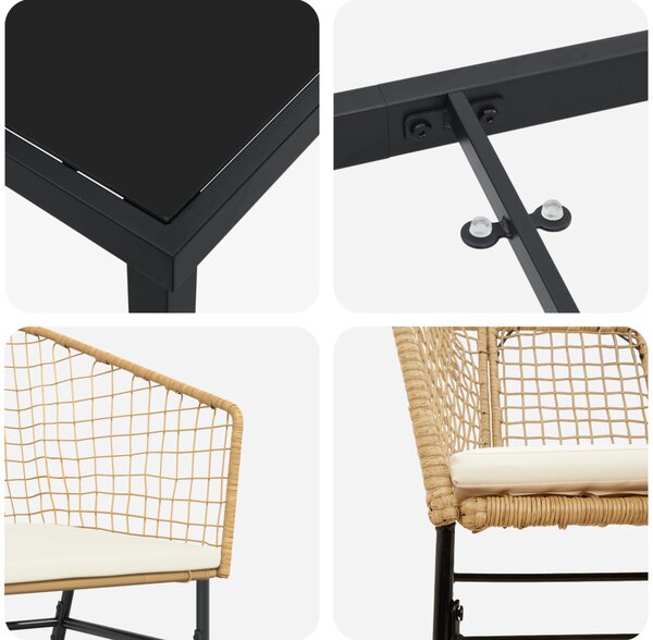 Kert étkező szett 9 pcs Barna polirattan