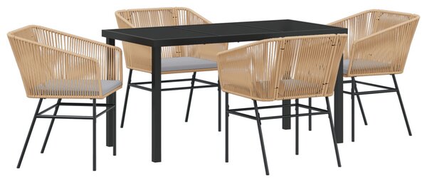 Kert étkező szett párnával 5 pcs Barna Porszórt acél