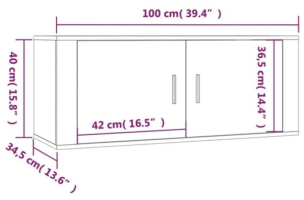 VidaXL Falra Szerelhető TV Szekrény Szett - 3 db - 100x34,5x40 cm
