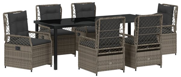 Kert étkező szett 7 pcs Szürke polirattan