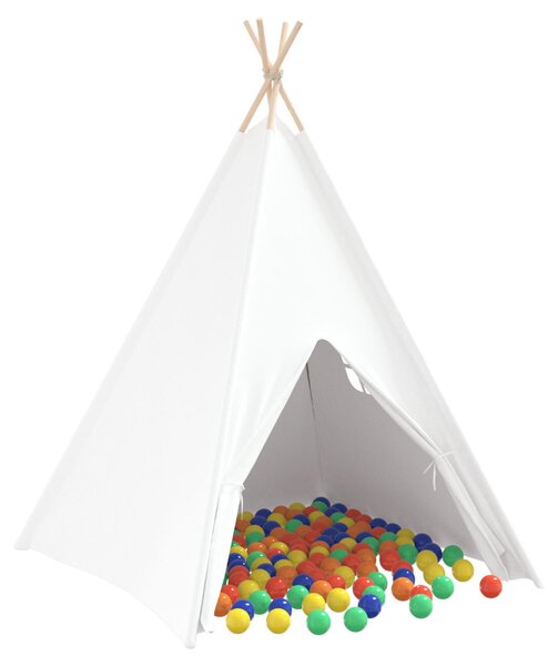 Gyermek Teepee Sátor Hordtáskával Őszibarack & Játék Labda Fehér