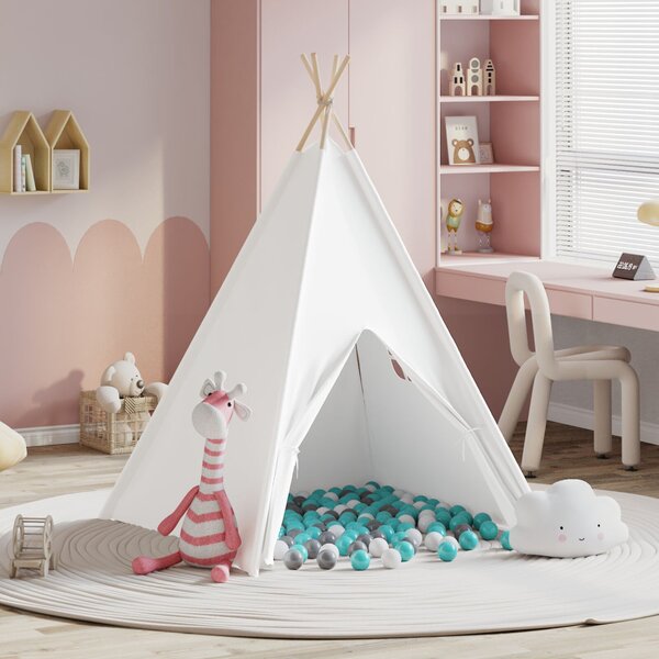 Teepee sátor Fehér 120 x 120 x 150 cm Textil és Műanyag