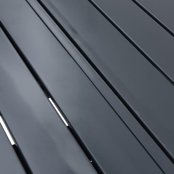 Bővíthető kertasztal 2 db Anthracite 210x90x73 cm Acél, Bővíthető kertasztal Anthracite (140-210)x90x73 cm Acél