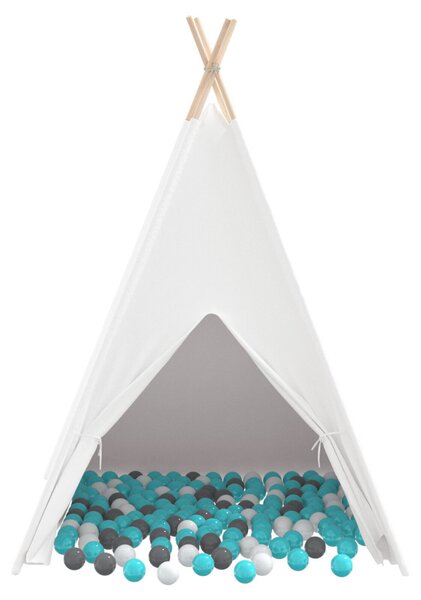 Teepee sátor Fehér 120 x 120 x 150 cm Textil és Műanyag