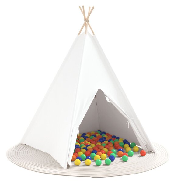 Gyermek Teepee Sátor Hordtáskával Őszibarack & Játék Labda Fehér