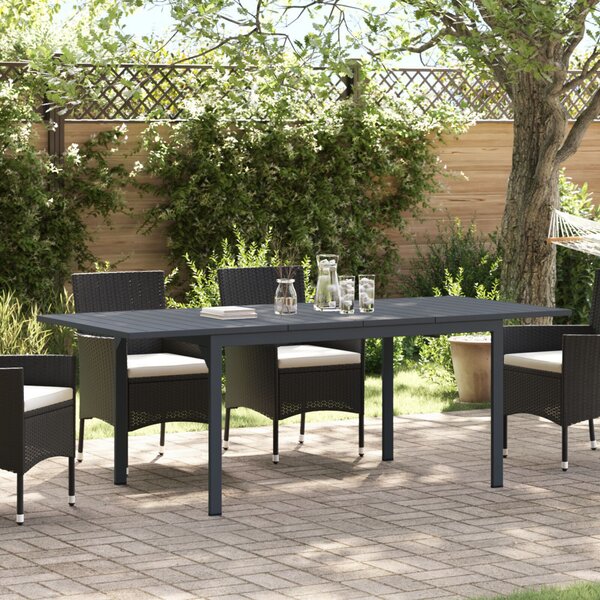 Bővíthető kertasztal 2 db Anthracite 210x90x73 cm Acél, Bővíthető kertasztal Anthracite (140-210)x90x73 cm Acél