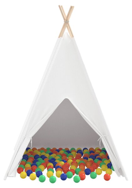 Gyermek Teepee Sátor Hordtáskával Őszibarack & Játék Labda Fehér