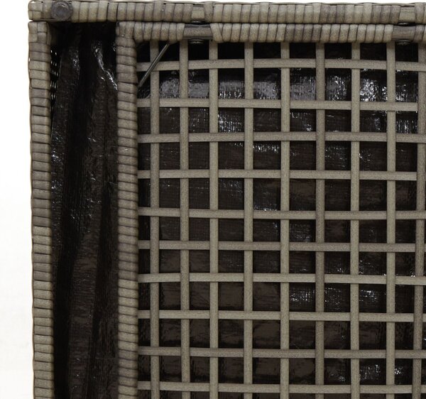 Kültéri Tárolódoboz Szürke és Sötétszürke Rattan Nagy Tárolás