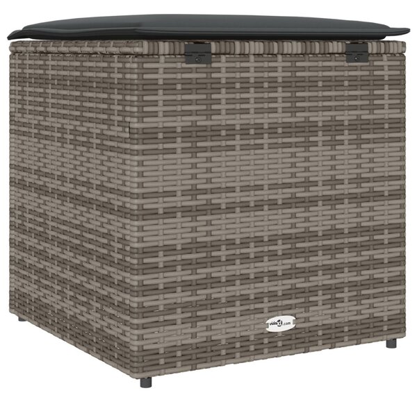 Kültéri Tárolódoboz Szürke és Sötétszürke Rattan Nagy Tárolás