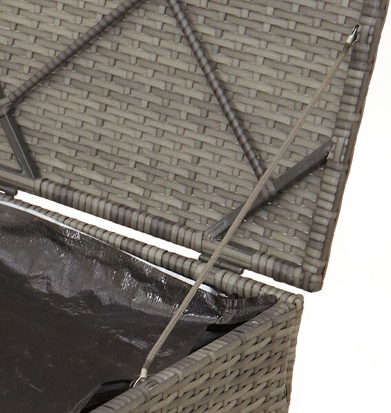 Kültéri Tárolódoboz Szürke és Sötétszürke Rattan Nagy Tárolás