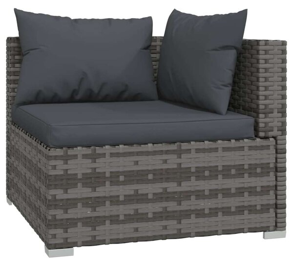 Polyrattan Kerti Ülőgarnitúra - 7 részes - Szürke