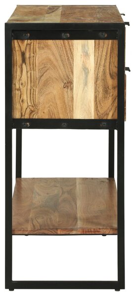Konzolasztal fiókkal Barna 90 x 35 x 80 cm Tömör Akácfa
