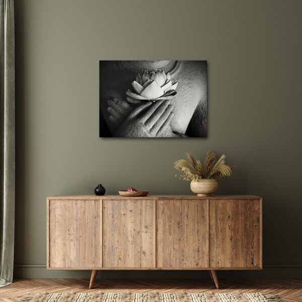 Kép - Lótusz Buddha kezében (70x50 cm)