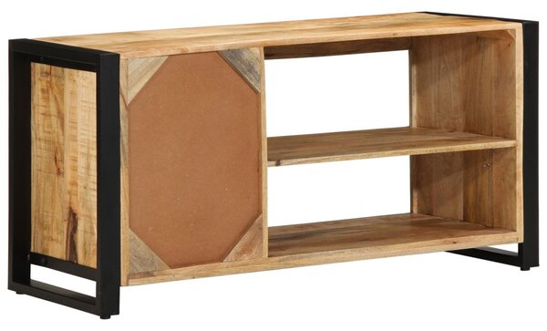 Cipőpad 100x40x50 cm Tömör Fa Durva Mangó