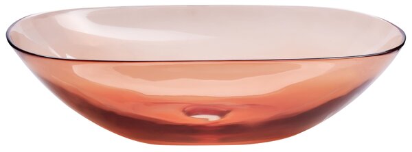 Pultra helyezhető mosdókagyló MOENGO 54 x 36 cm Öntött kő Világospiros
