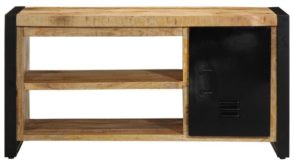 Cipőpad 100x40x50 cm Tömör Fa Durva Mangó