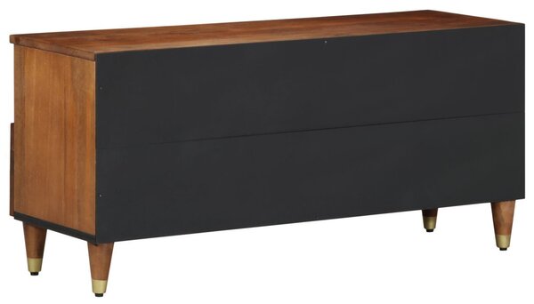 TV szekrény fiókkal Méz barna 100 x 33 x 46 cm Tömör Mangófát