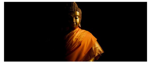 Kép - Arany Buddha szobor (120x50 cm)