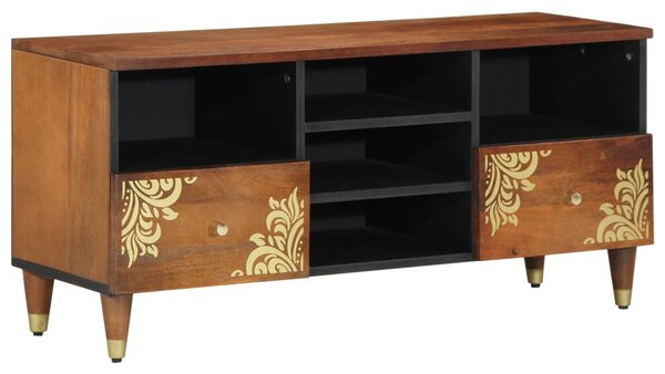 TV szekrény fiókkal Méz barna 100 x 33 x 46 cm Tömör Mangófát