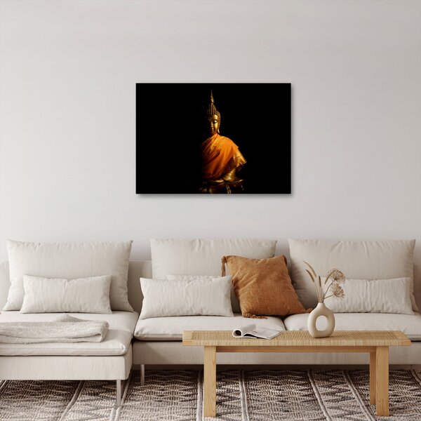 Kép - Arany Buddha szobor (70x50 cm)