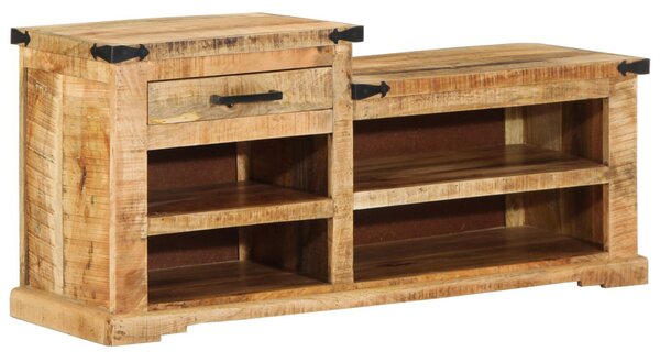 Cipőpad 110x35x50 cm Tömör durva fa mangó