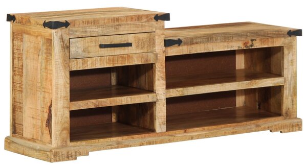 Cipőpad 110x35x50 cm Tömör durva fa mangó