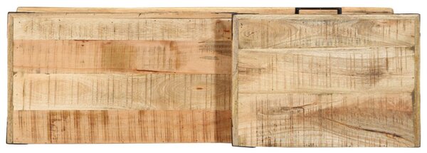 Cipőpad 110x35x50 cm Tömör durva fa mangó