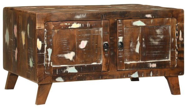 Dohányzóasztal Többszínű 80x54x45 cm Tömör fa újrahasznosított